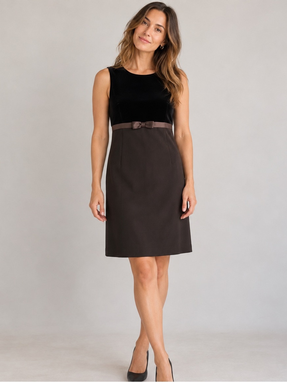 Ann Taylor Vintage Y2K Velvet Bow Sheath Dress NWT Size 10 USA Made